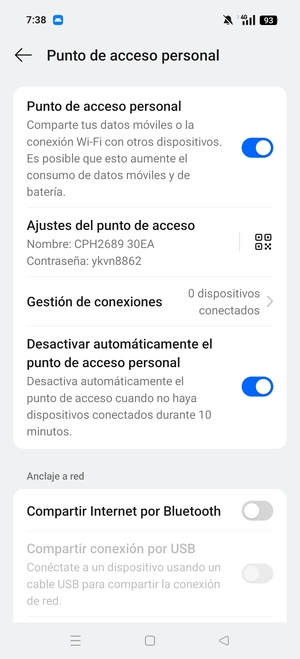 El teléfono ha sido configurado para su uso como módem