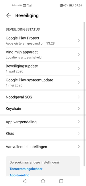 Scroll naar en selecteer Aanvullende instellingen