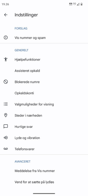 Vælg Telefonsvarer