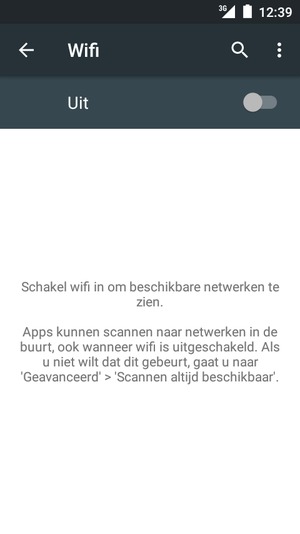 Schakel Wifi in