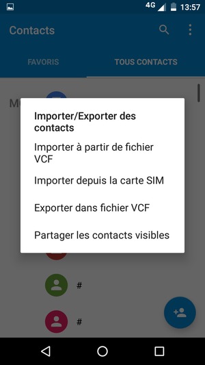 Sélectionnez Importer depuis la carte SIM