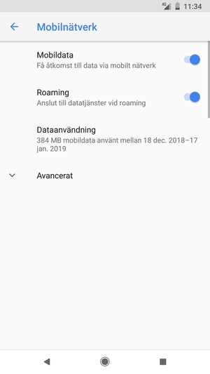 Slå på eller stäng av Roaming