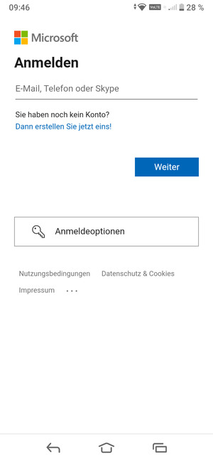 Geben Sie Ihre E-Mail-Adresse ein und wählen Sie Weiter