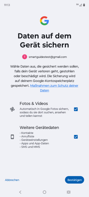 Wählen Sie Ihre bevorzugten Optionen und wählen Sie Bestätigen