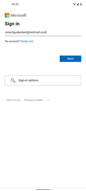 Enter your Email address and select Next