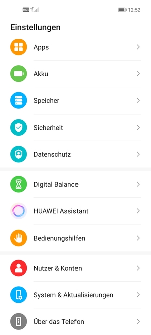 Scrollen Sie und wählen Sie System & Aktualisierungen