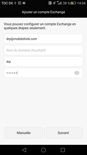 Saisissez votre adresse e-mail, votre nom d'utilisateur et votre mot de passe. Sélectionnez Suivant