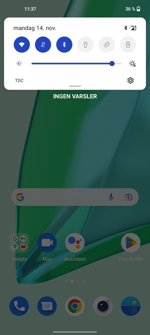 Dra ned toppmenyen igjen