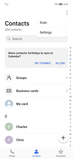 Select Settings