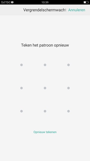 Teken het ontgrendelingspatroon nogmaals
