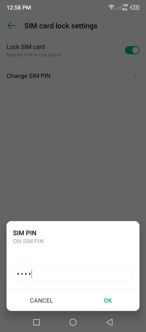 Enter your Old SIM PIN and select OK