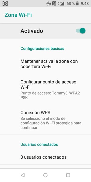 El teléfono ha sido configurado para su uso como módem