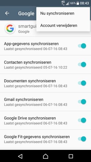 Selecteer Nu synchroniseren