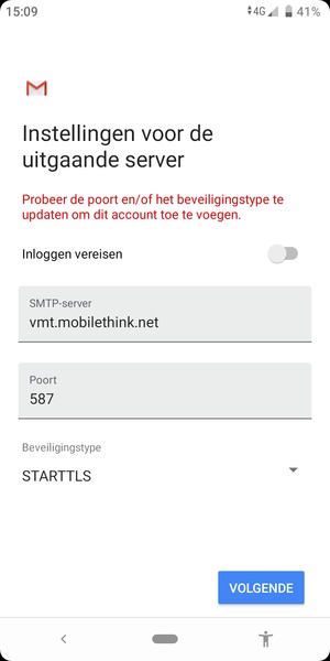 Selecteer Beveiligingstype