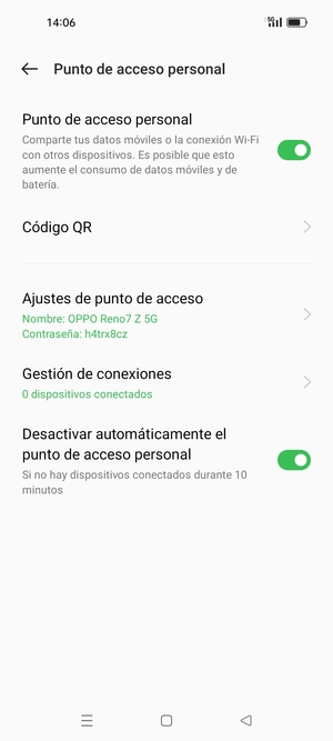 El teléfono ha sido configurado para su uso como módem