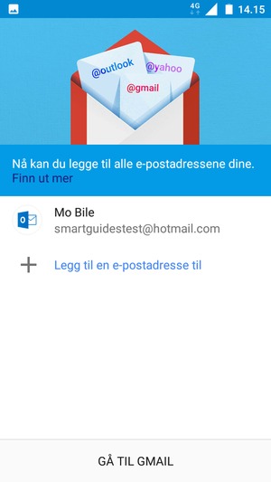Velg GÅ TIL GMAIL