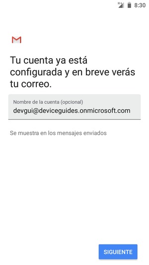 Déle a su cuenta un nombre y seleccione SIGUIENTE