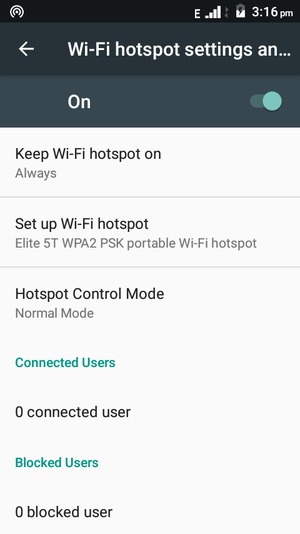 Your phone is now set up for use as a modem