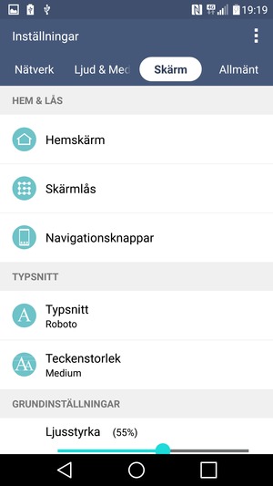 Välj Skärm och Skärmlås