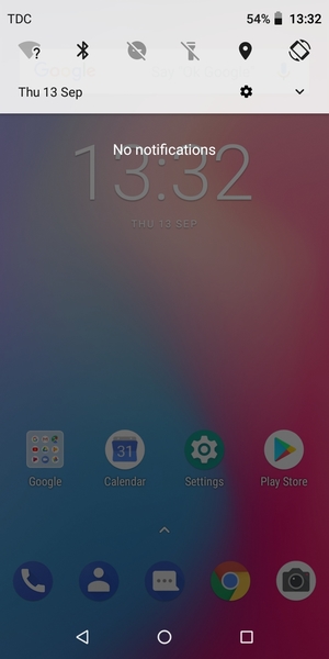 Slide down the top menu again