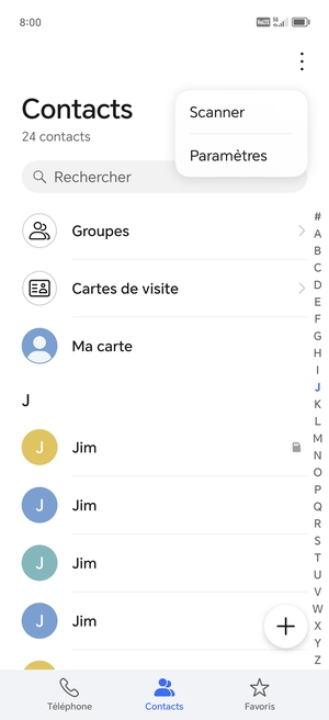 Sélectionnez Paramètres