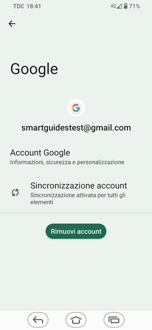 Seleziona Sincronizzazione account