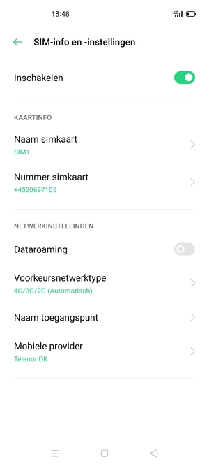 Om van netwerk te wisselen in geval van netwerkproblemen, selecteert u Mobiele provider