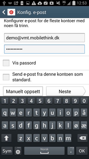 Skriv inn e-postadresse og passord. Velg Neste