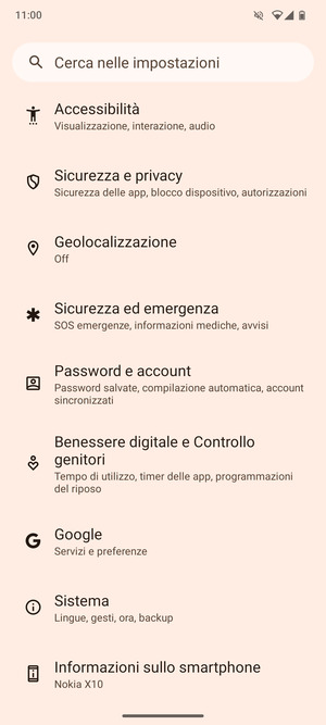 Scorri e seleziona Sicurezza e privacy