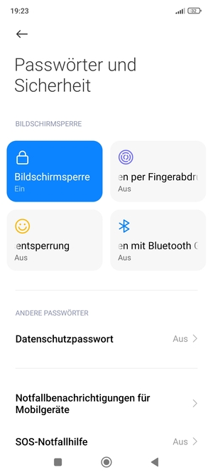 Ihr Handy ist jetzt mit einer Bildschirmsperre gesichert