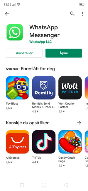 Velg Åpne