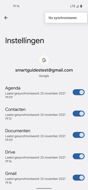 Selecteer Nu synchroniseren
