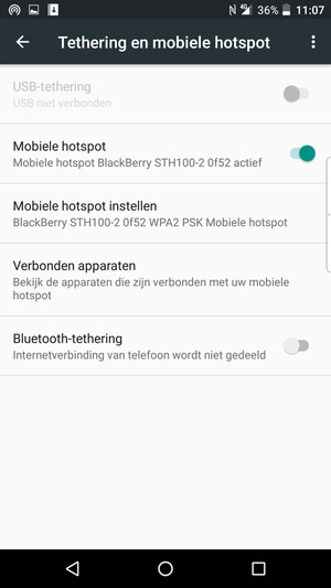 Uw telefoon is nu geïnstalleerd voor gebruik als modem