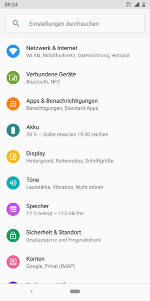 Wählen Sie Sicherheit & Standort
