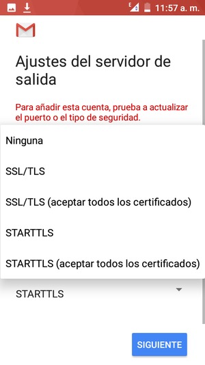 Seleccione Ninguna y SIGUIENTE