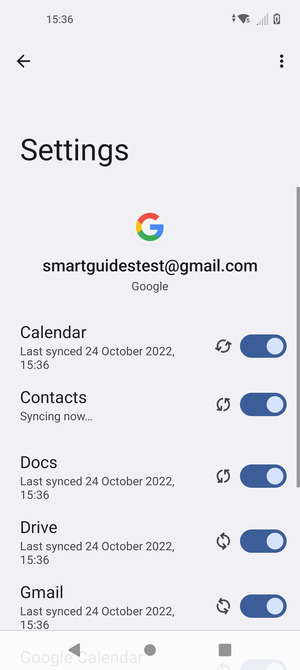 Your information will be synchronised