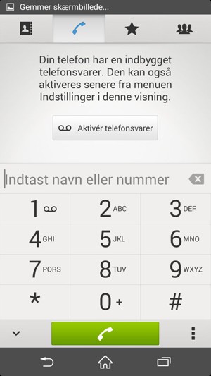 Tryk og hold 1-tallet nede