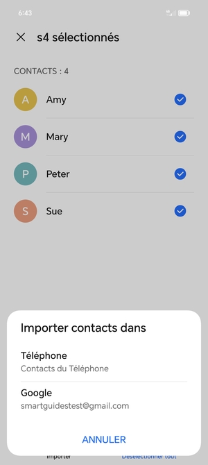 Sélectionnez votre compte Google