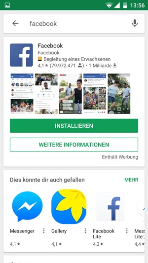 Wählen Sie die App