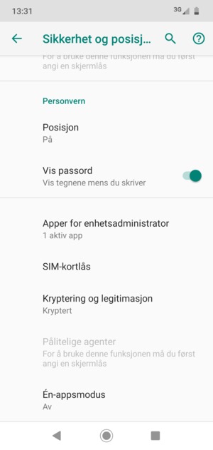 Velg SIM-kortlås