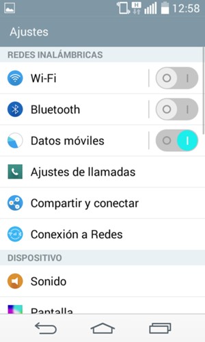 Seleccione Conexión a Redes