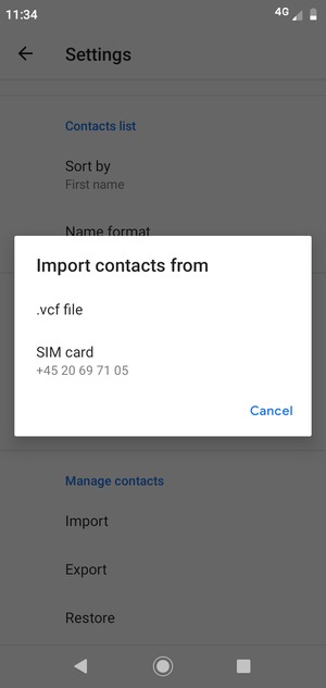 Select SIM card