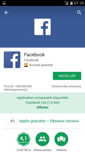 Sélectionnez INSTALLER