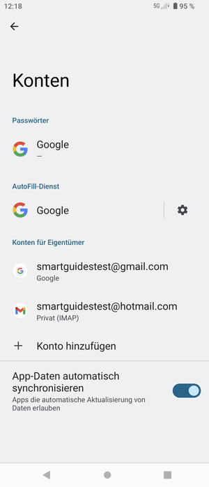 Wählen Sie Ihr Google Konto