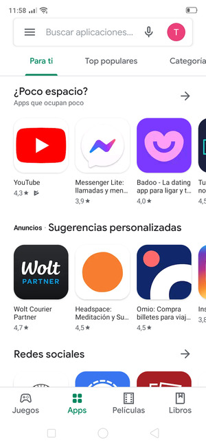 Seleccione la barra de Búsqueda