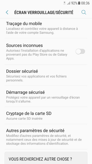 Faites défiler et sélectionnez Autres paramètres de sécurité