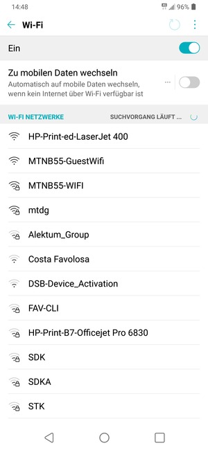 Wählen Sie das Wireless-Netzwerk, zu dem Sie eine Verbindung herstellen möchten