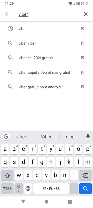 Saisissez le nom de l'appli et sélectionnez 
  Rechercher