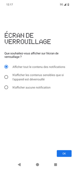 Sélectionnez votre option préférée et sélectionnez OK