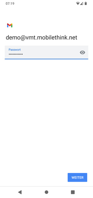 Geben Sie Ihre Passwort ein und wählen Sie WEITER